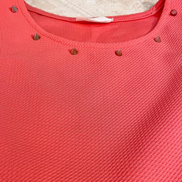 Poetry Orange Textured Knit Studded Crop Top, EUC, Size Small - Picture 2 of 6